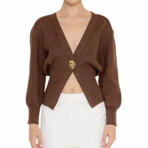 Love Tree Chocolate Brown Women's Cardigan